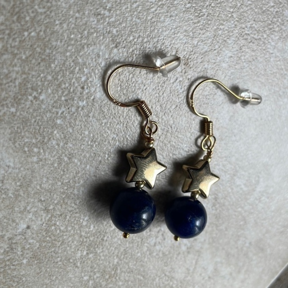 ๐น free w/purchase sterling silver lapis lazuli 9 mm gem stone 18k gold vermeil - Picture 8 of 15